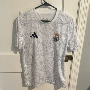 adidas White and Gray Short Sleeve Tee